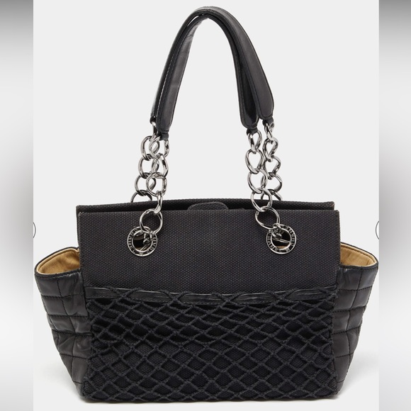 Chanel Choco Bar Leather and Canvas Mesh Bag - Picture 3 of 16